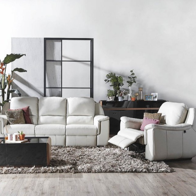 CELLINI Concerto Motorised Leather Recliner Sofa With High Backrest · v5