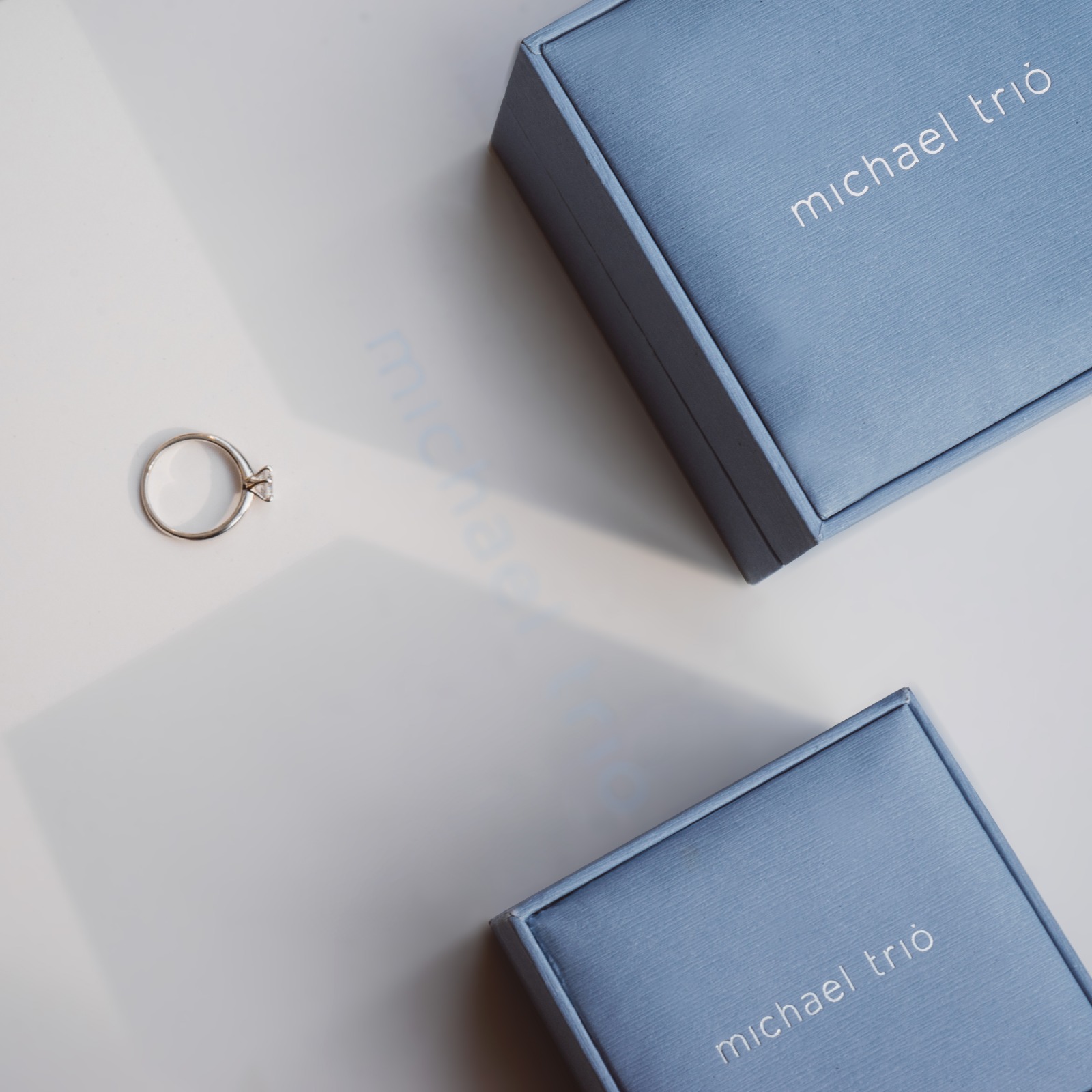 Michael Trio Luna Mini Diamond Necklace in 18K Rose Gold · v8