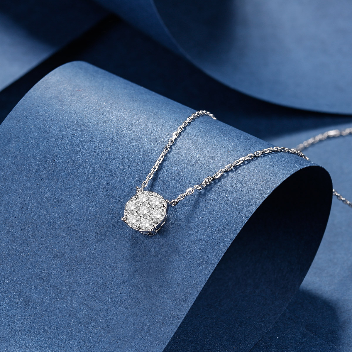 Rio Diamonds Zesun Diamentowy Naszyjnik K18 Białe Złoto