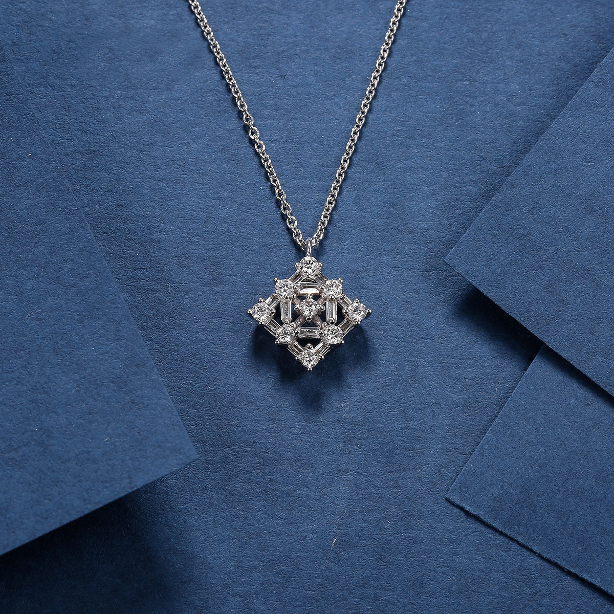 Rio Diamonds Boxie Diamond Necklace 18K White Gold · v3