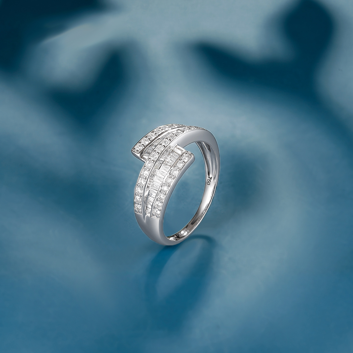 Anello con diamanti Rio Diamonds Geniva in oro bianco 18 carati