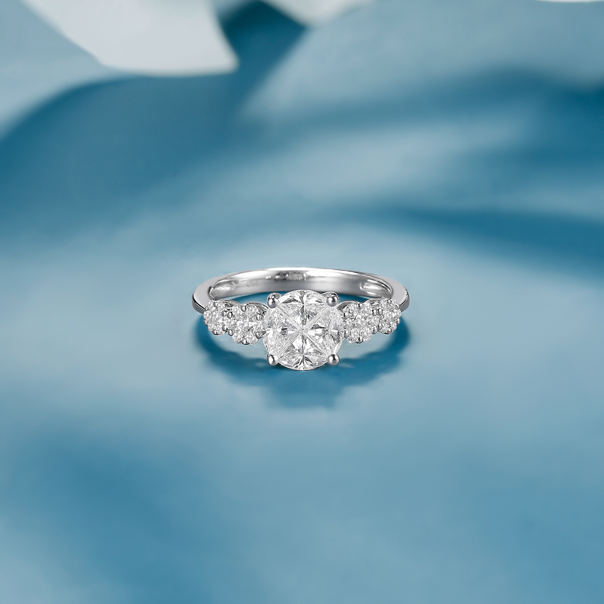 Anello con diamanti Jermaine Rio Diamonds in oro bianco 18 carati