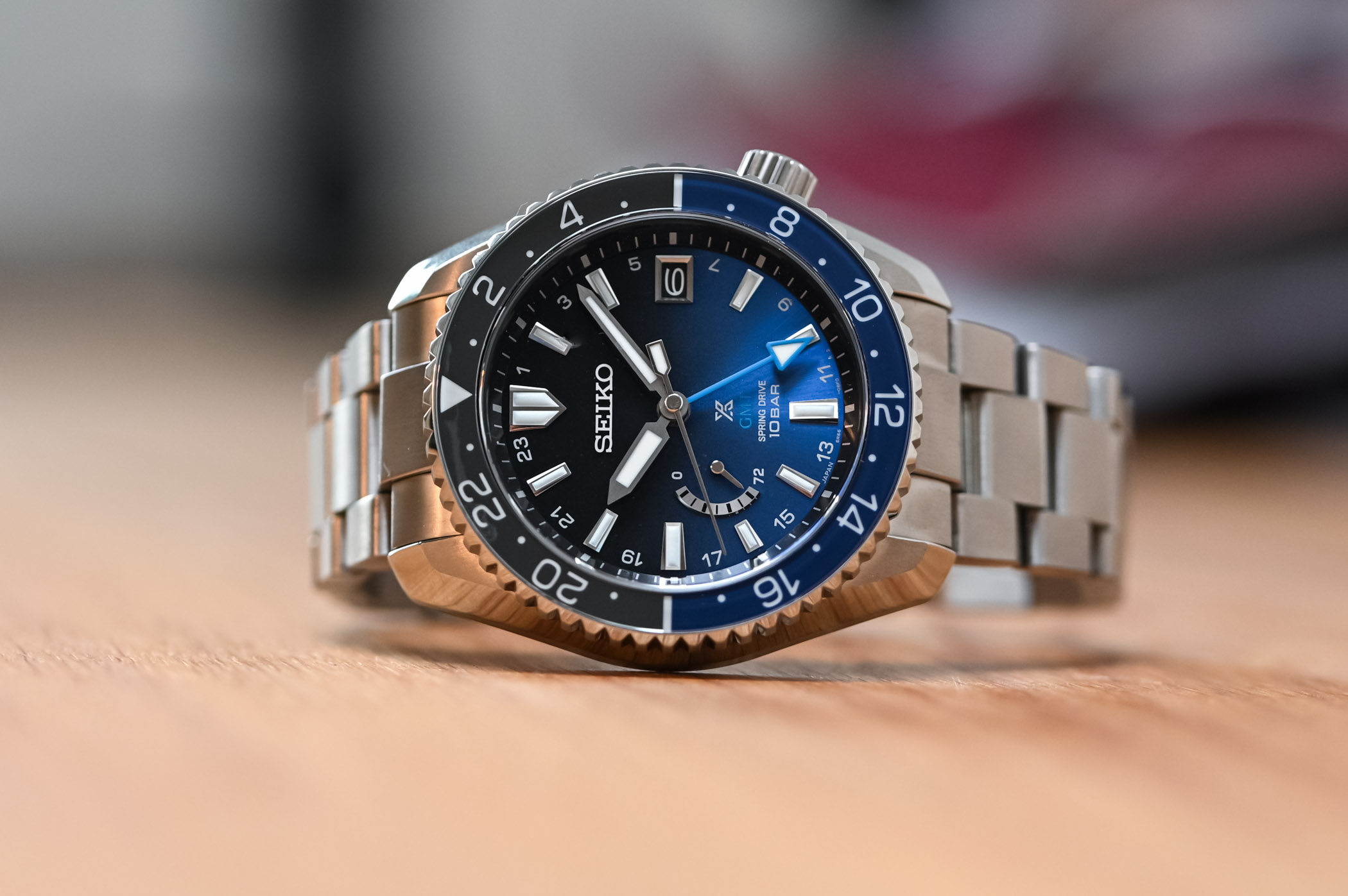 [JDM] BNIB SEIKO JAPAN EDITION PROSPEX SPRING DRIVE GMT TITANIUM LIMITED EDITION 400 PCS SBDB041 BLUE DIAL STAINLESS STEEL BRACELET MEN WATCH · v7