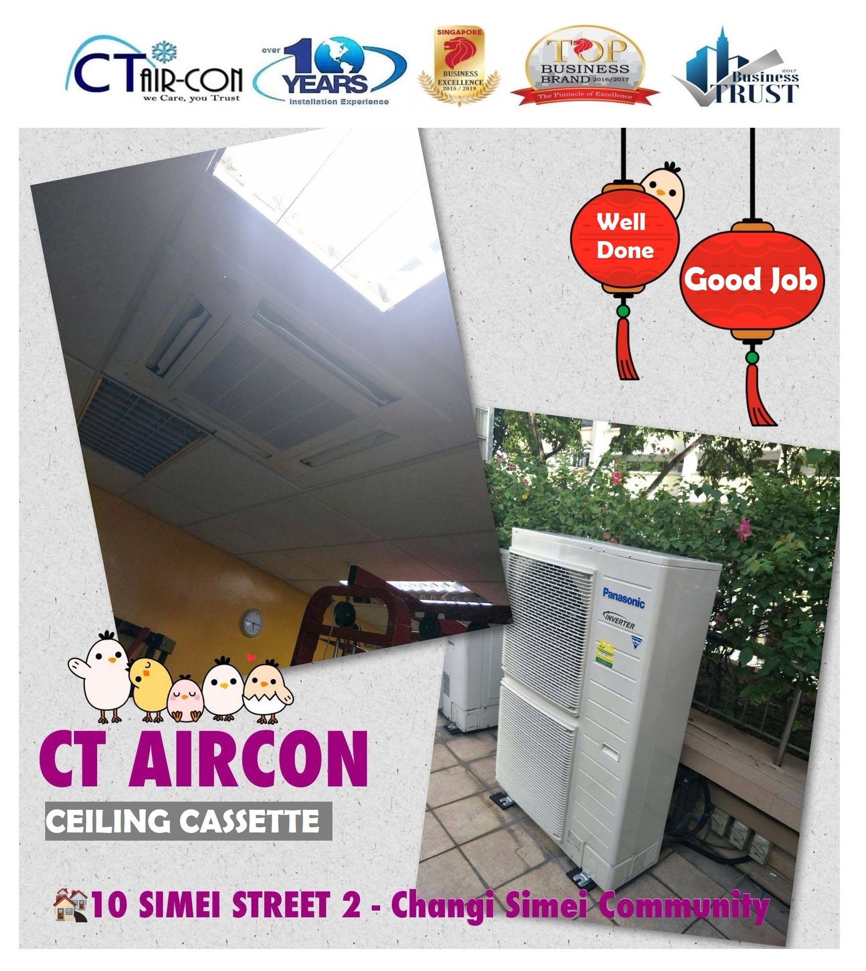 Panasonic INVERTER Ceiling Cassette [34,000 BTU] + FREE Installation + FREE Delivery + FREE $100 Servicing Voucher + Dismantle & Disposal Old Air-Con Unit · v3