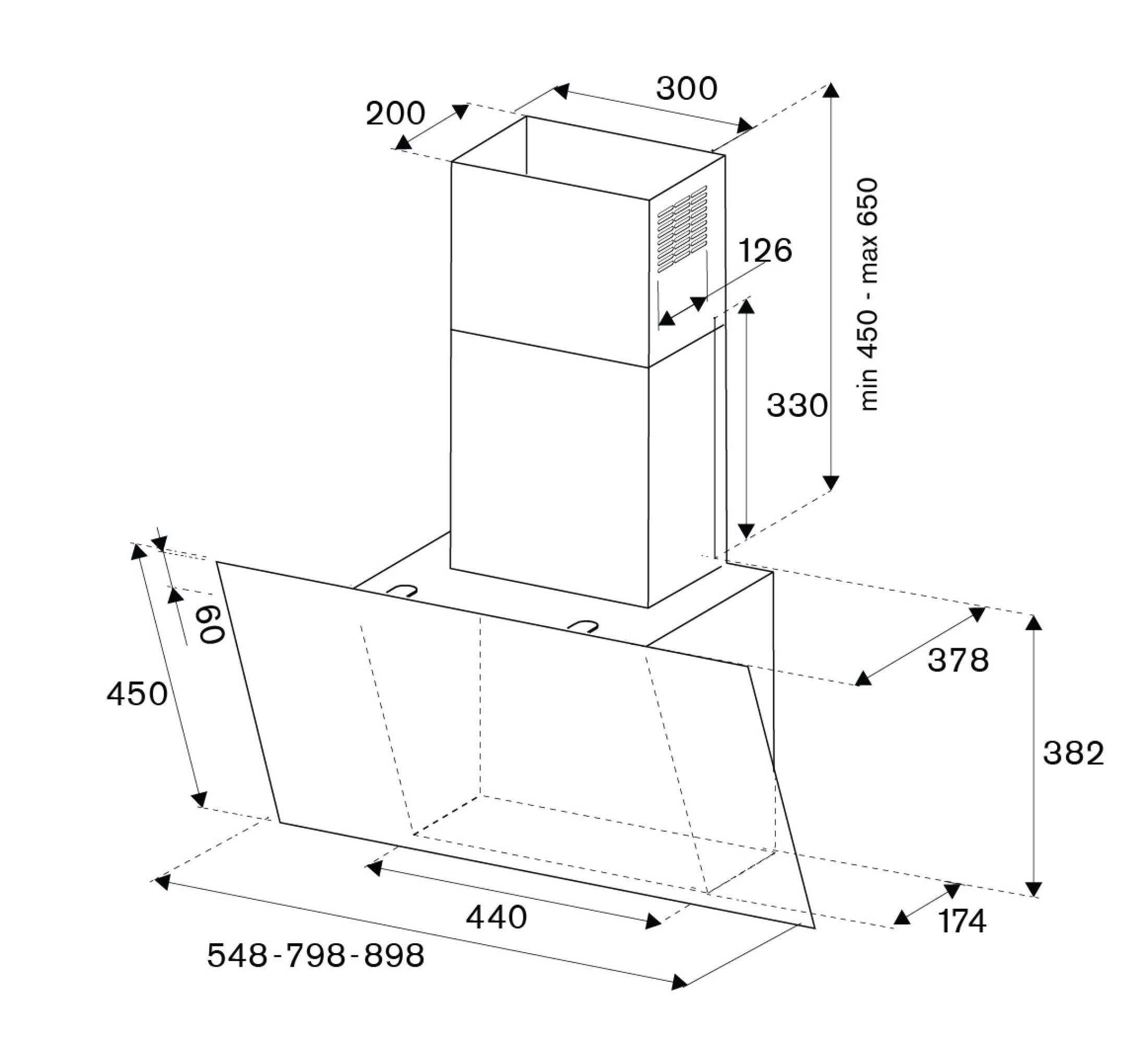 Bertazzoni KV90MOD1NA (90cm) Vertical Inclined Hood