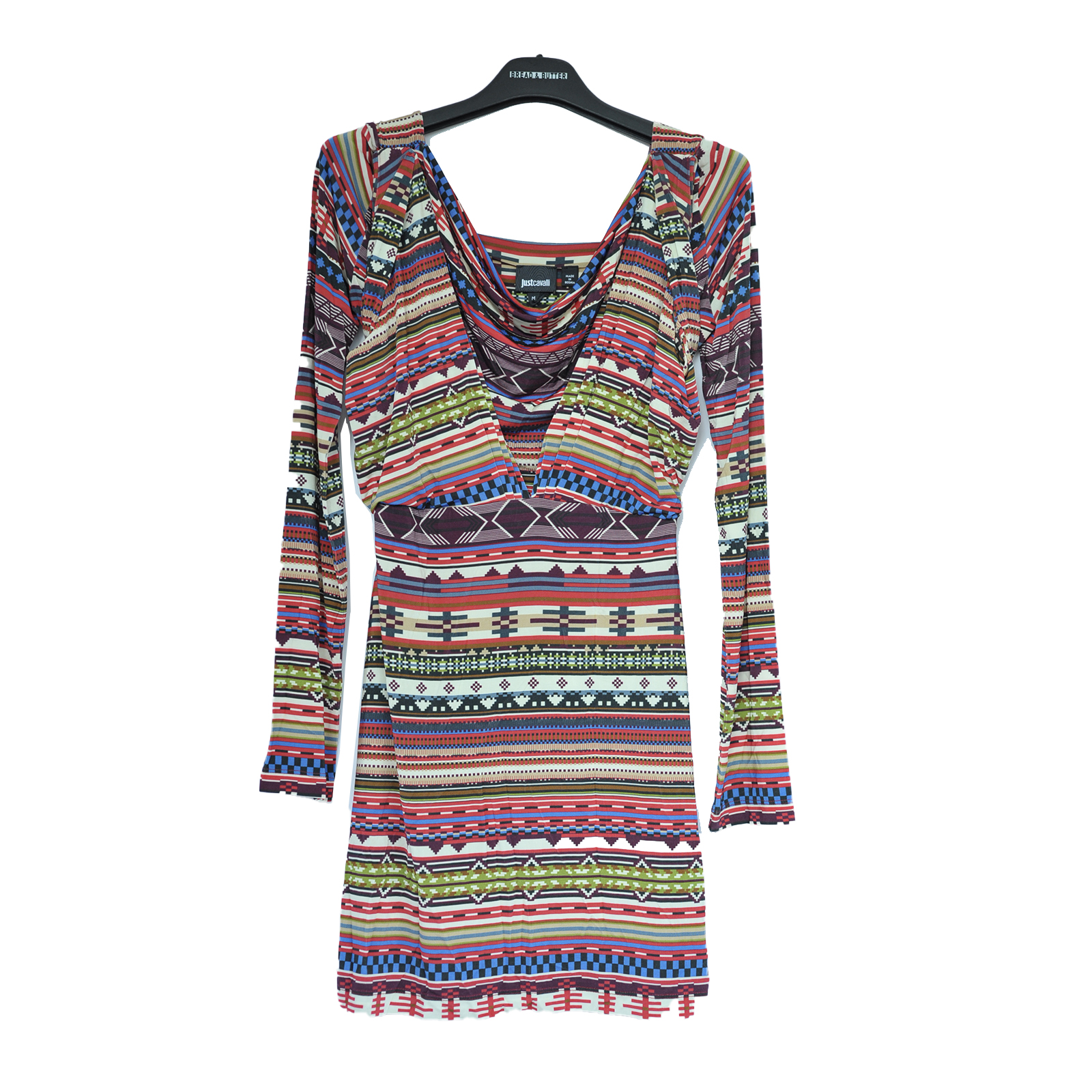 Just Cavalli Women's ¾ Sleeve Jersey Drape Dress