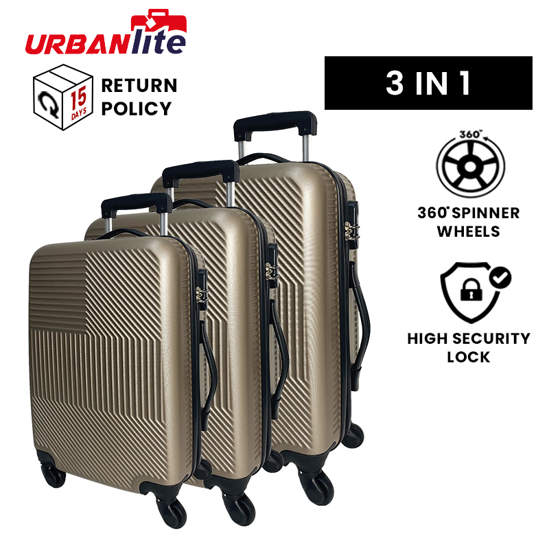 [SG Ready Stock] URBANLite RAY 3 In 1 Bundle Set 360° Spinner Wheel ABS Hard Case Luggage ULH9917 3 Working Days For Delivery By Universal Traveller · v2