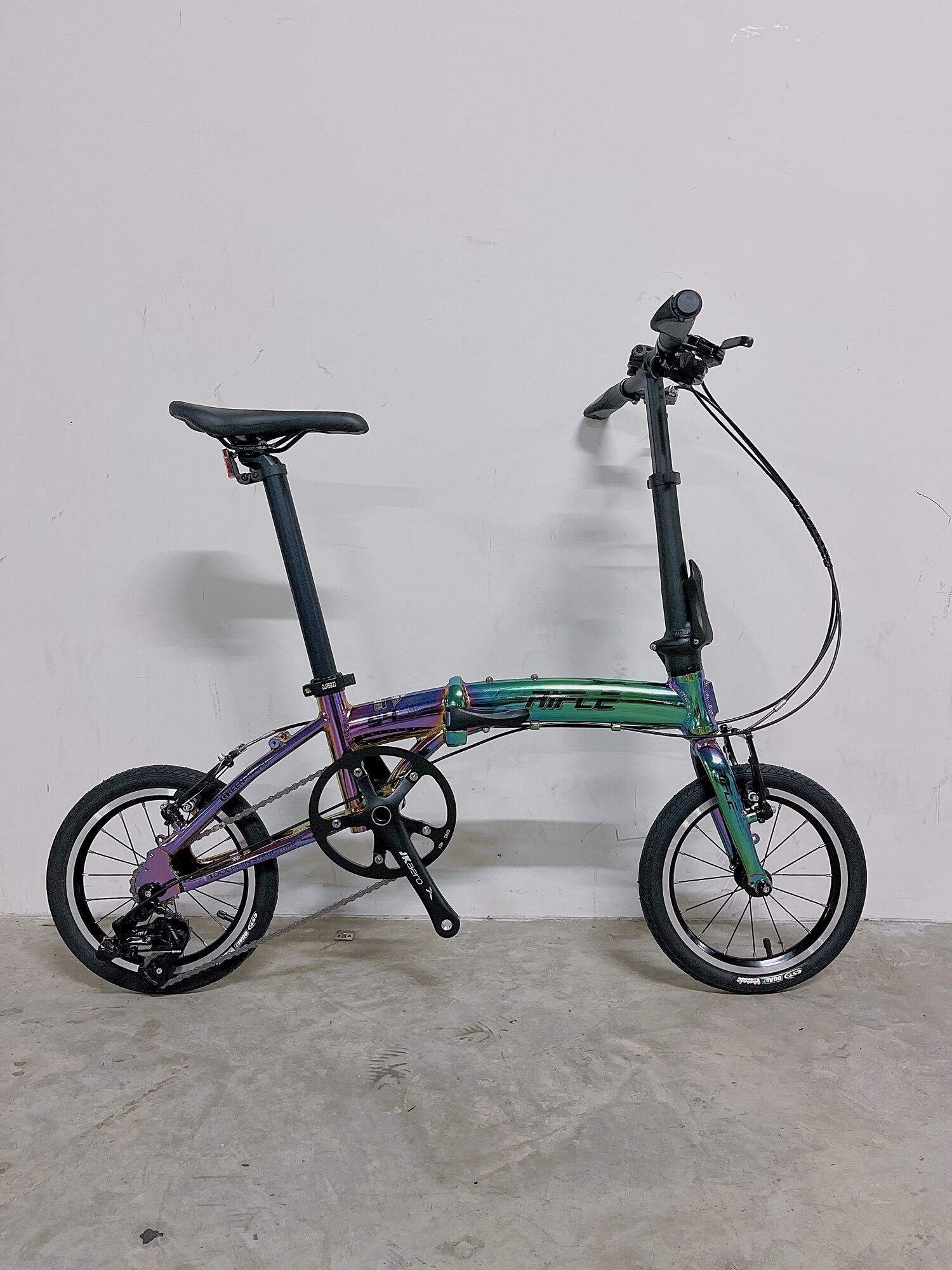 Rifle S4 small wheel 14inch light weight folding bike/rainbow colour/cute · v7