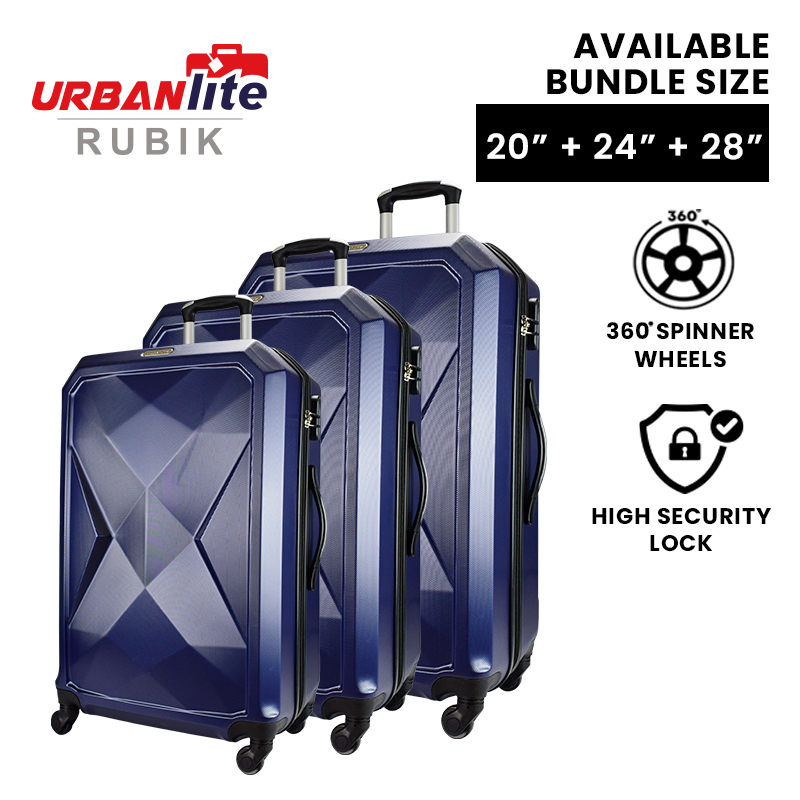 [SG Ready Stock] URBANLite RUBIK 3 In 1 BUNDLE SET ABS Hard Case 4-Wheel Spinner Luggage ULH9919  by Universal Traveller · v2