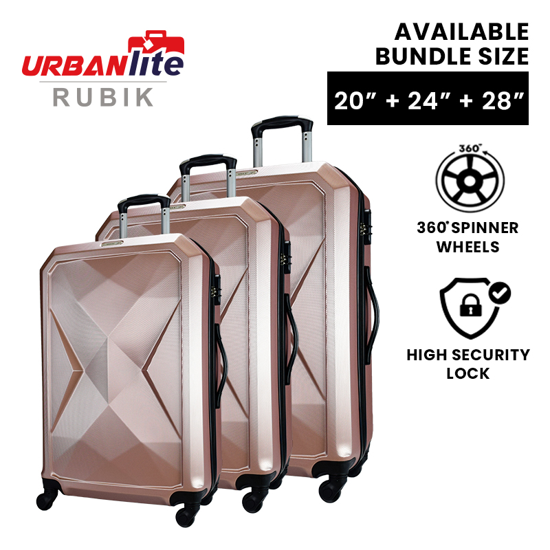 [SG Ready Stock] URBANLite RUBIK 3 In 1 BUNDLE SET ABS Hard Case 4-Wheel Spinner Luggage ULH9919  by Universal Traveller · v2