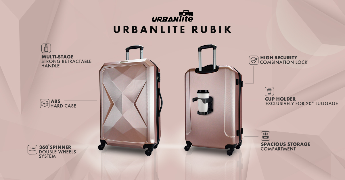 [SG Ready Stock] URBANLite RUBIK 3 In 1 BUNDLE SET ABS Hard Case 4-Wheel Spinner Luggage ULH9919  by Universal Traveller · v2