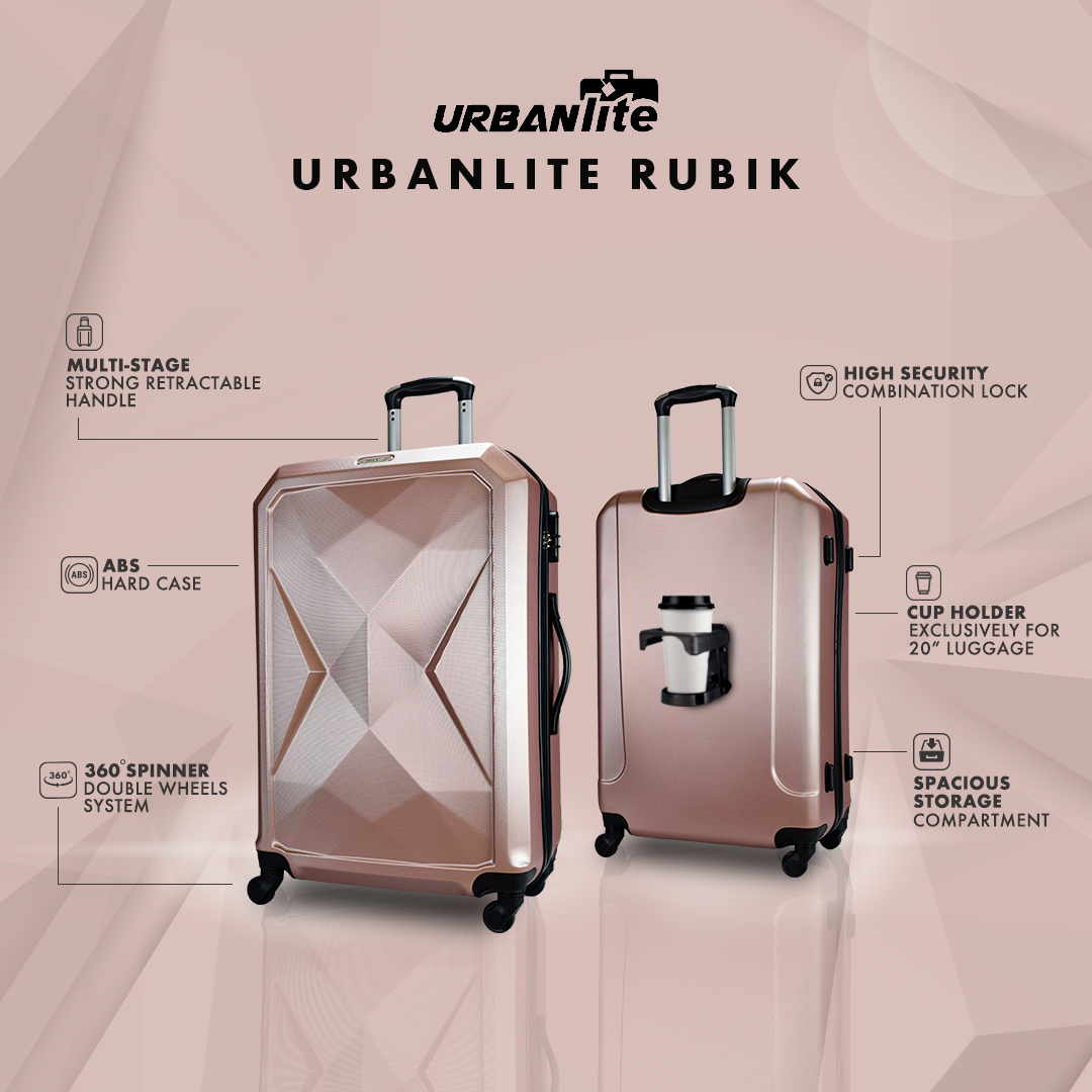 [SG Ready Stock] URBANLite Rubik -24 inch+28 inch ABS Hard Case 4-Wheel Spinner Luggage ULH9919