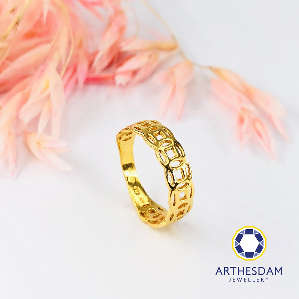 Arthesdam Jewellery 916 Gold Lucky Coins Ring