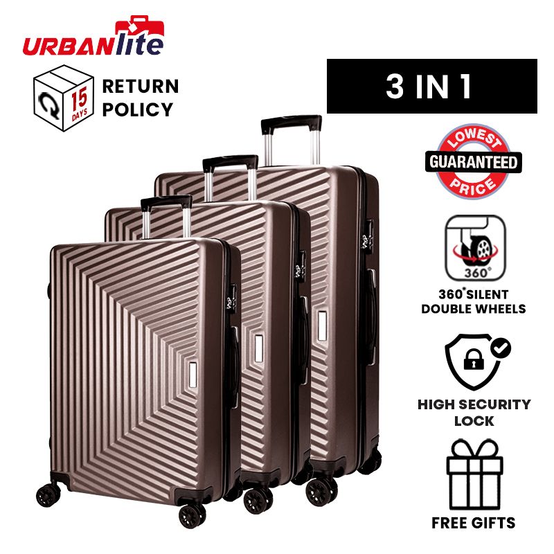 [SG Ready Stock] URBANlite Trapez 3 In 1 Bundle 360° 8 Wheels Spinner Luggage - ULH9913 3 Working Days For Delivery By Universal Traveller · v2