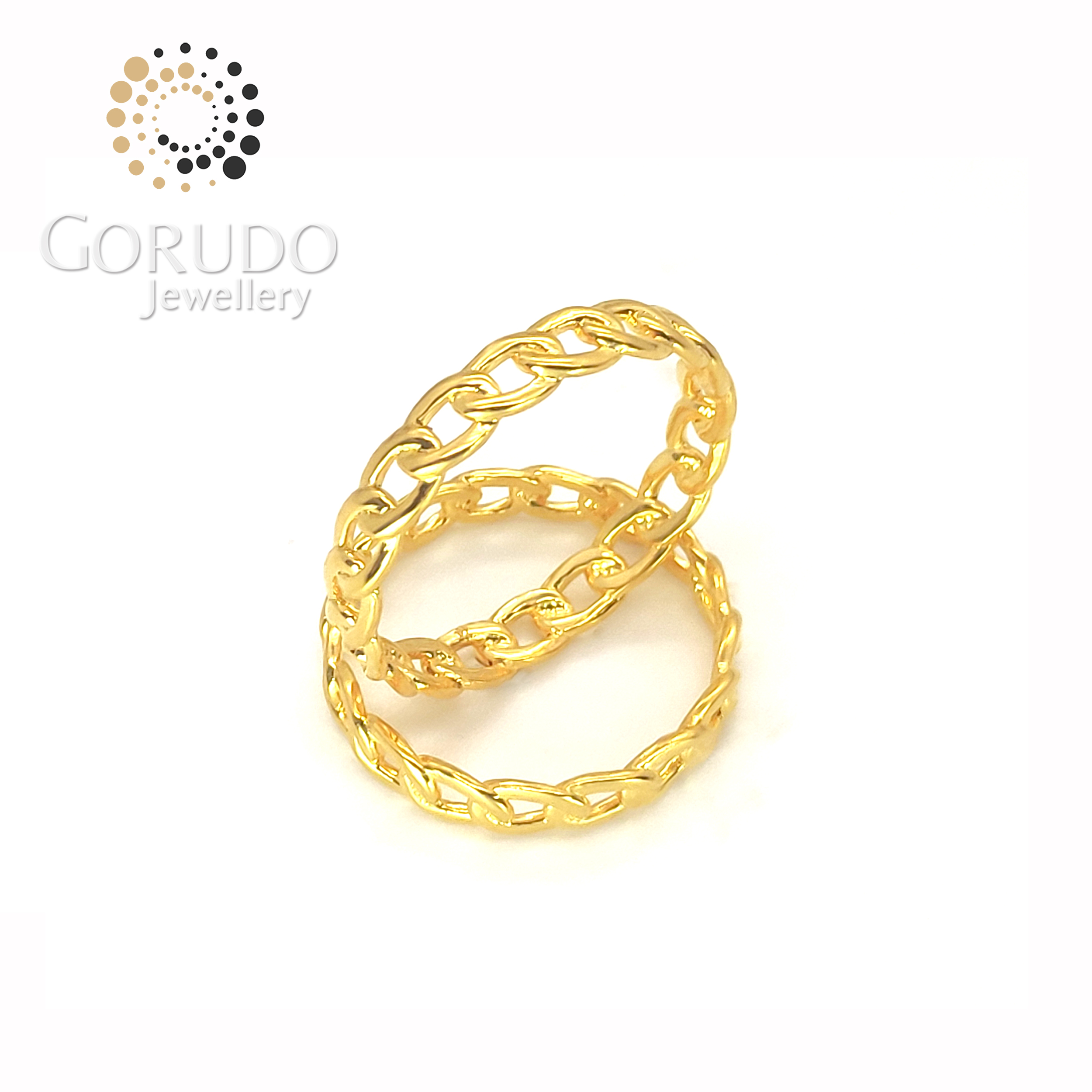 Gorudo Jewellery 999 Pure Gold Chain-Link  Ins 风 (链条戒指)  Ring · v4