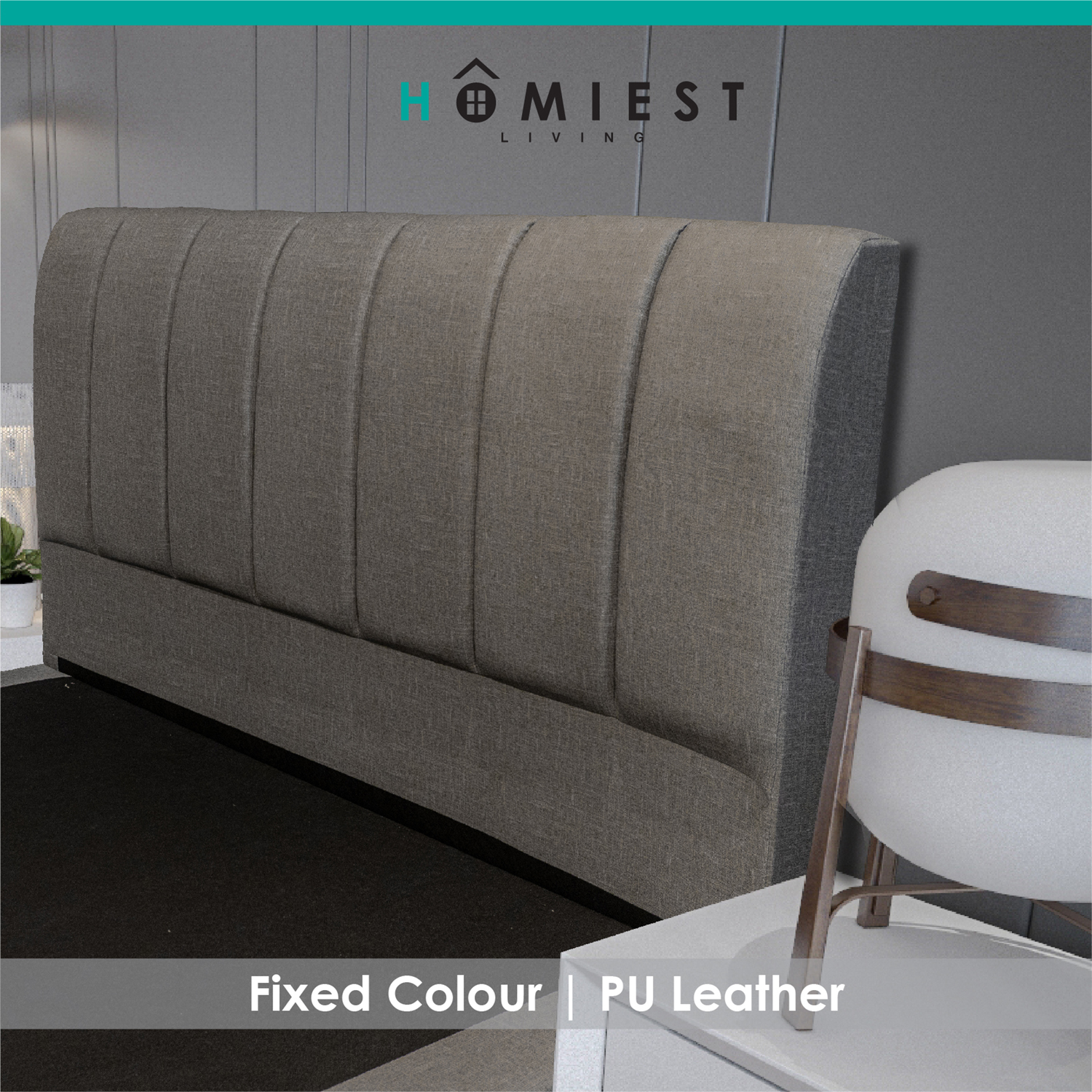 (Free Installation) Homiest / Bedframe / Storage / PU Leather / Single / Super Single / Queen / King / Grey · v2