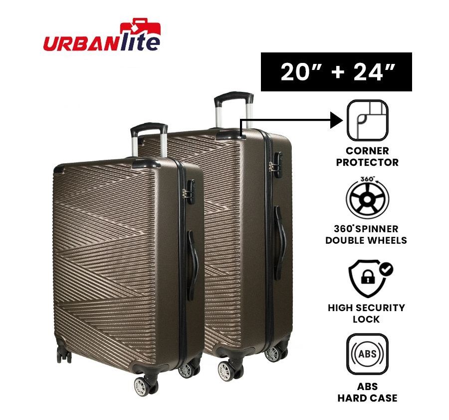 [SG Ready Stock] URBANLite ECHO 2.0 - [ 20 inch + 24 inch ] 360° 8 Wheels Spinner Corner Protector Luggage ULH21904 3 Working Days For Delivery By Universal Traveller · v3