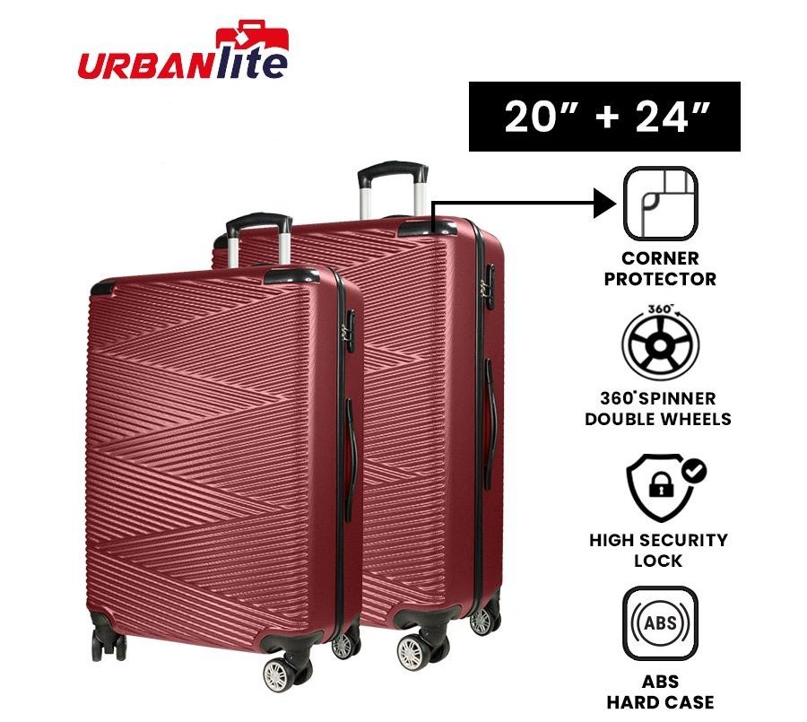 [SG Ready Stock] URBANLite ECHO 2.0 - [ 20 inch + 24 inch ] 360° 8 Wheels Spinner Corner Protector Luggage ULH21904 3 Working Days For Delivery By Universal Traveller · v3