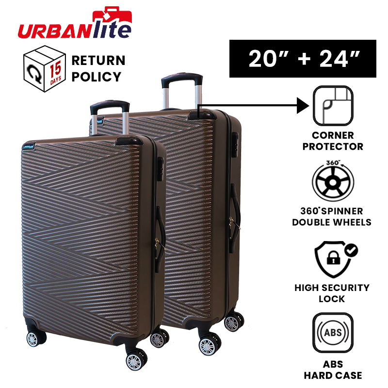 [SG Ready Stock] URBANLite ECHO 2.0 - [ 20 inch + 24 inch ] 360° 8 Wheels Spinner Corner Protector Luggage ULH21904 3 Working Days For Delivery By Universal Traveller · v3