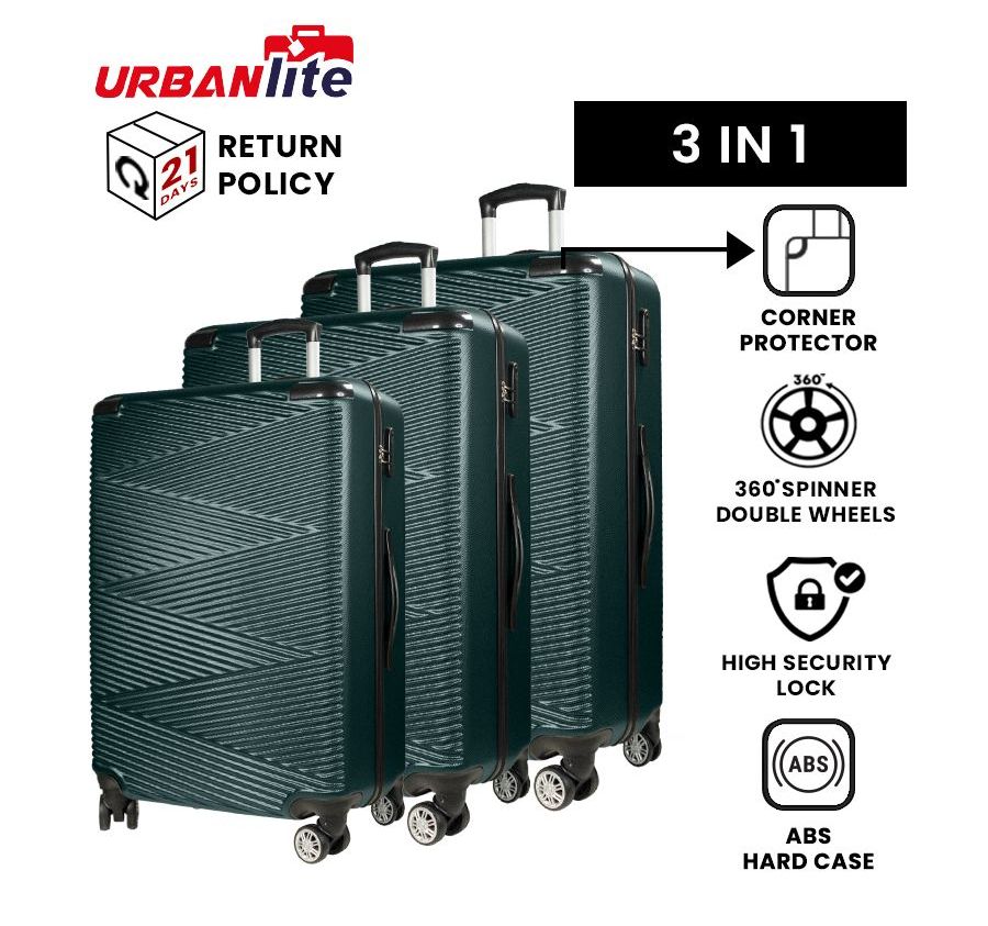 [SG Hazır Stok] UrbanLite ECHO 2.0 - 3'ü 1 Arada Paket Seti 360° 8 Tekerlek Döndürücü Köşe Koruyucu Bagaj ULH21904 Universal Traveller Tarafından Teslimat İçin 3 İş Günü