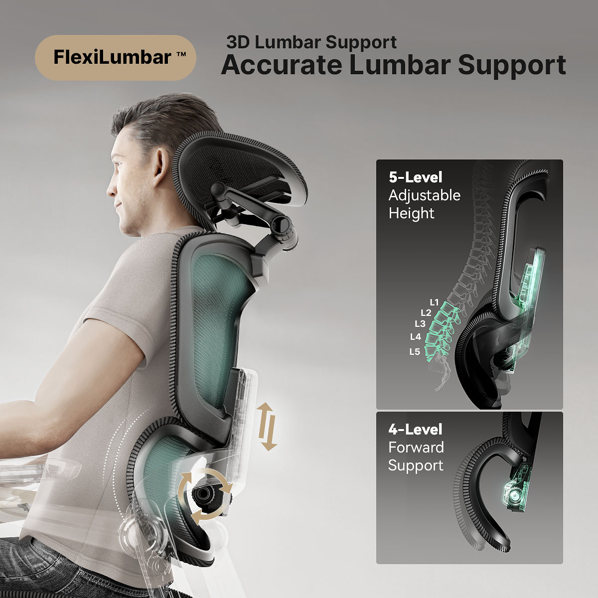 เก้าอี้สำนักงาน Hinomi H1Pro Ergonomic พับได้ พร้อมที่วางขาและที่วางแขนพับเก็บ | เก้าอี้เกมมิ่งตาข่าย