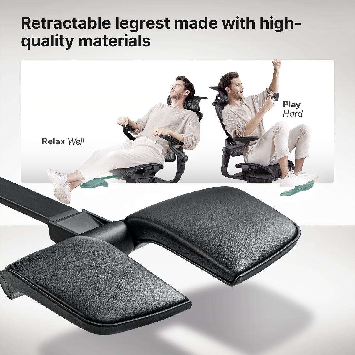 เก้าอี้สำนักงาน Hinomi H1Pro Ergonomic พับได้ พร้อมที่วางขาและที่วางแขนพับเก็บ | เก้าอี้เกมมิ่งตาข่าย