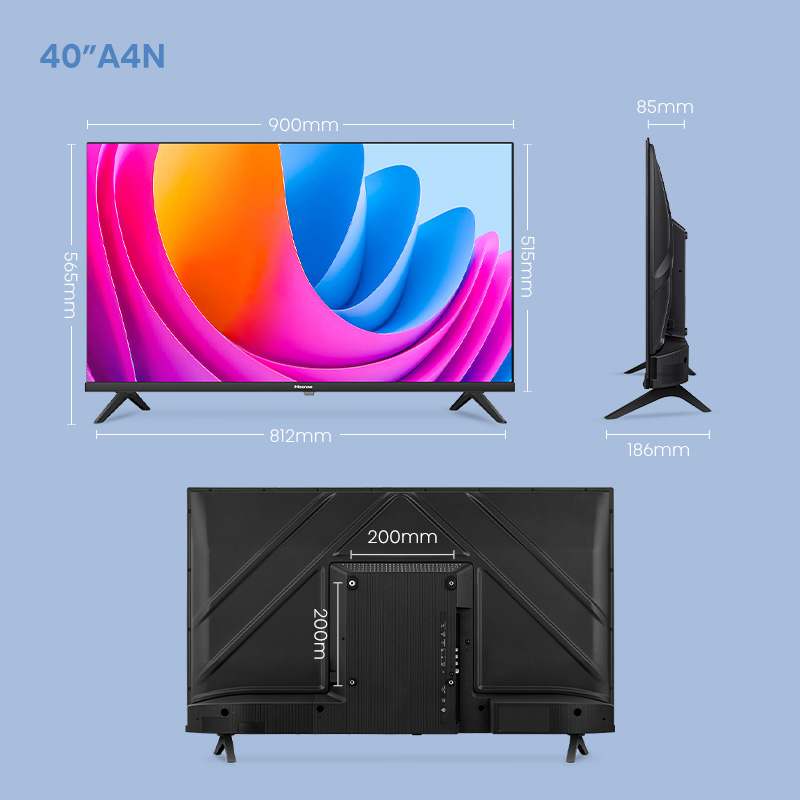 Hisense A4 40 inch Smart TV | FHD | Google Play | Hey Google | Chromecast | DTS Virtual X | Dolby Audio | Bezelless | Bluetooth Remote | Youtube | Netflix | Disney+ | meWatch