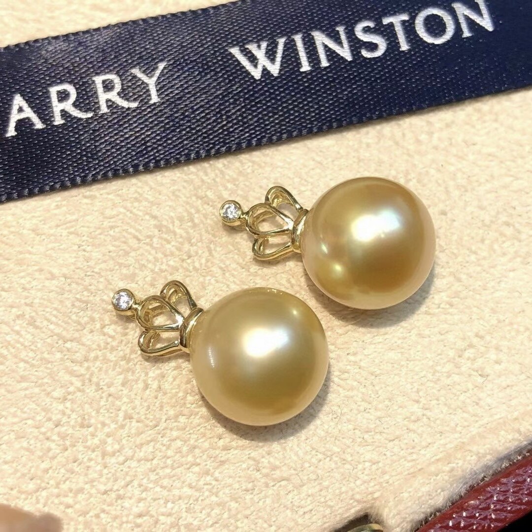 Montagne Jewelry South Sea Pearl 18K Pure Gold Pendant Lucky Crown Natural 10-11mm Pearl Pendant Necklace · v3