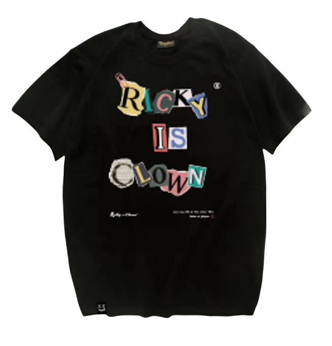 Ricky is Clown Alphabet Collage Smiley Tee