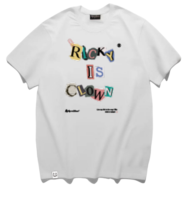 Ricky is Clown Alphabet Collage Smiley Tee