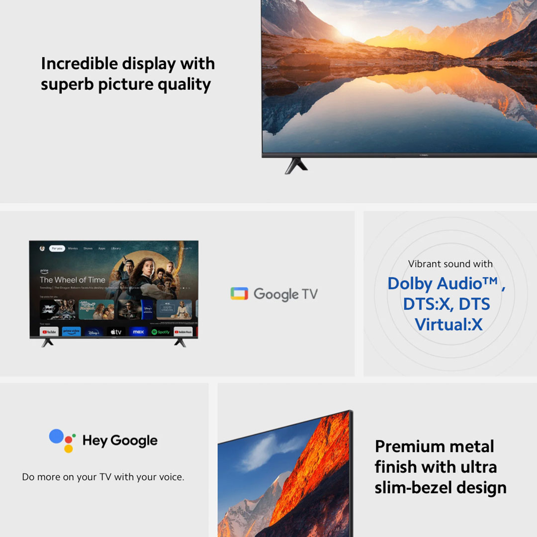 (Offiziell) Xiaomi TV A 43 FHD 2025 TV Smart Google TV DVB-T2/C Sprachsteuerung 1,5 GB RAM 8 GB ROM 5G WIFI Bluetooth 5.0 Google OS HD Smart-TV-Fernseher Google Playstore YouTube Chromecast (3 Jahre Garantie)