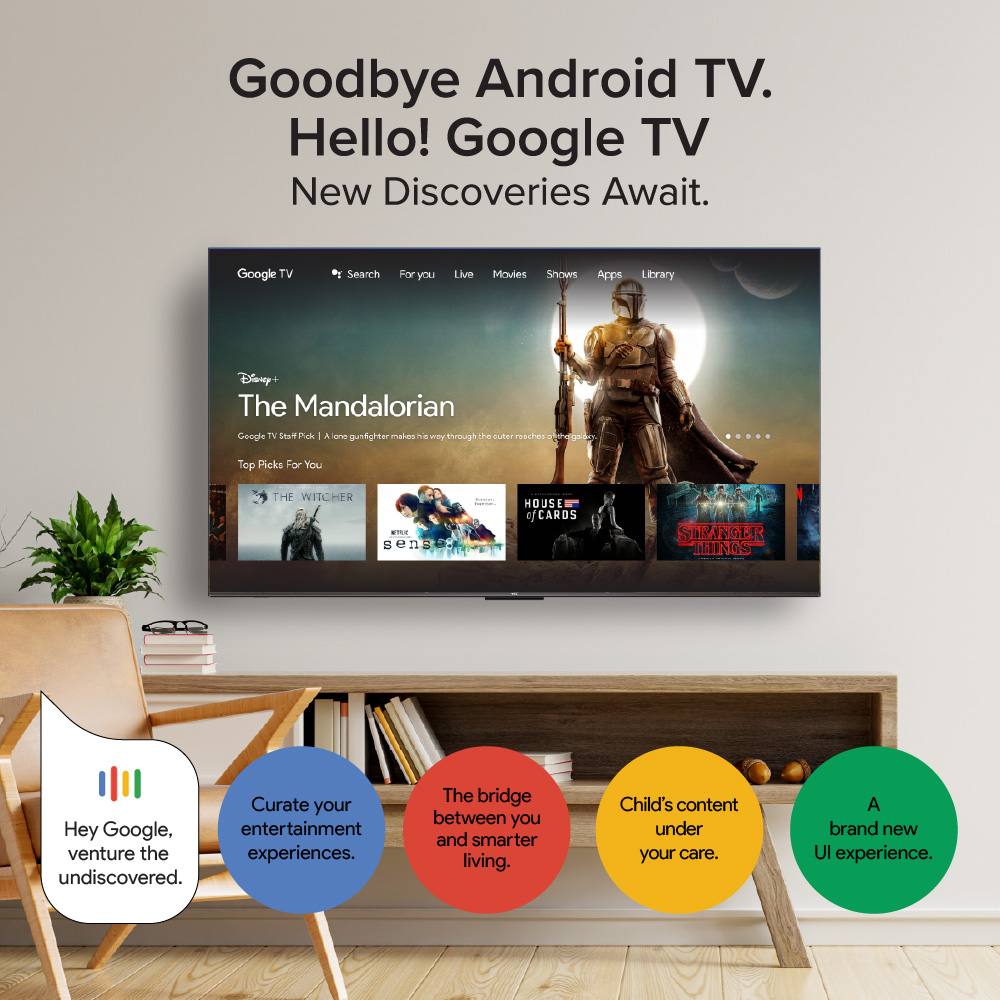 【5 lat gwarancji】TCL V6B/P635 4K Google TV | Android TV | 43 50 55 65 cali | Dolby Audio | HDR 10 | HDMI 2.1 | Konstrukcja bez krawędzi | Dolby Audio | Sterowanie głosowe
