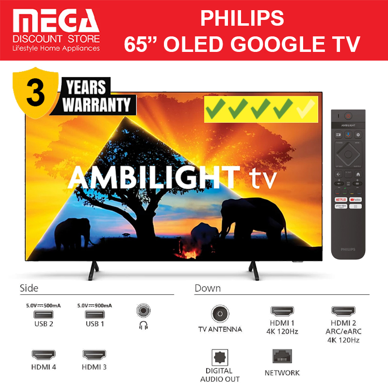 PHILIPS 65OLED789/98 65" OLED 4K GOOGLE AMBILIGHT TV / Free fixed bracket + installation