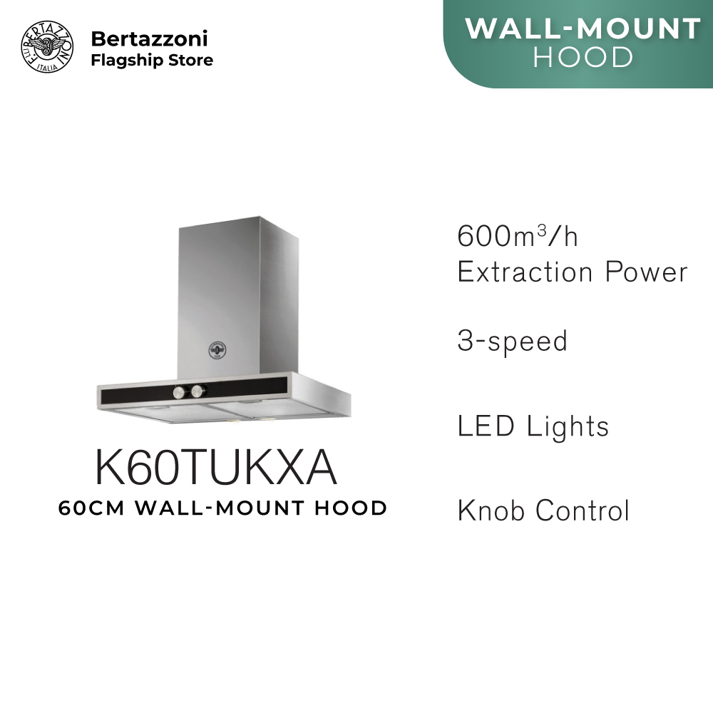 เครื่องดูดควันติดผนัง Bertazzoni K60TUKXA ขนาด 60 ซม.