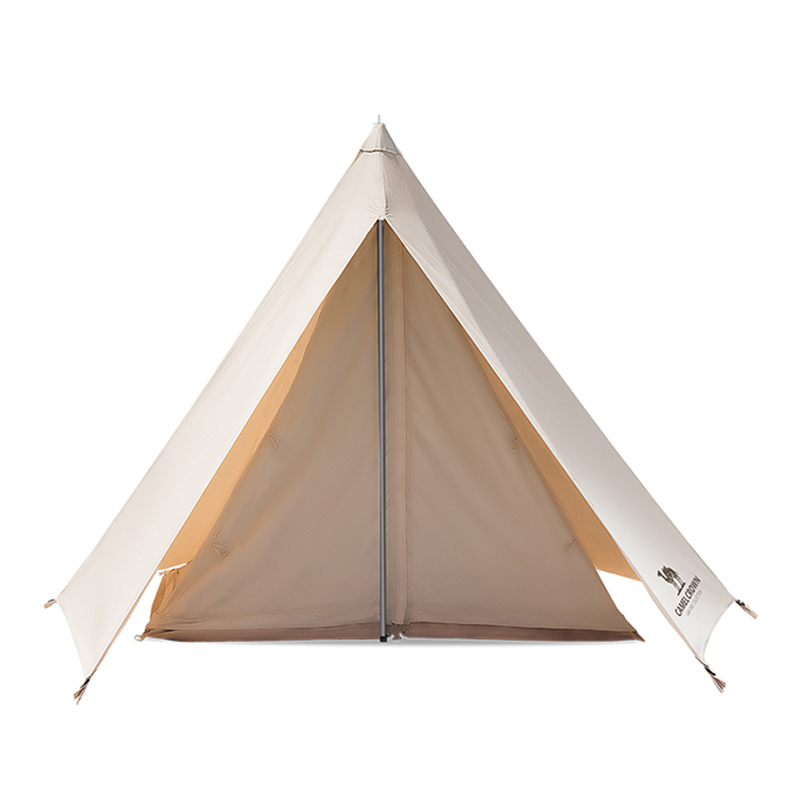 CAMELCROWN Camel Outdoor Camping Indian Tent Portable Folding Large Pyramid Cotton Tent Rainproof · v25