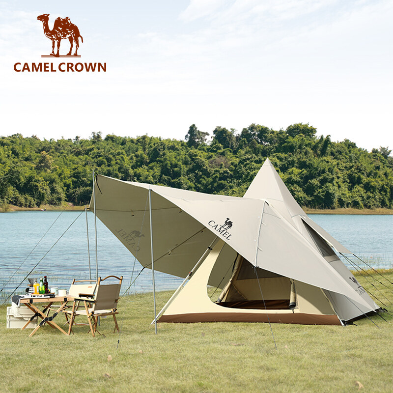 CAMEL CROWN Outdoor Exquisite Camping Tent Portable Folding Indian Pyramid Automatic Tent