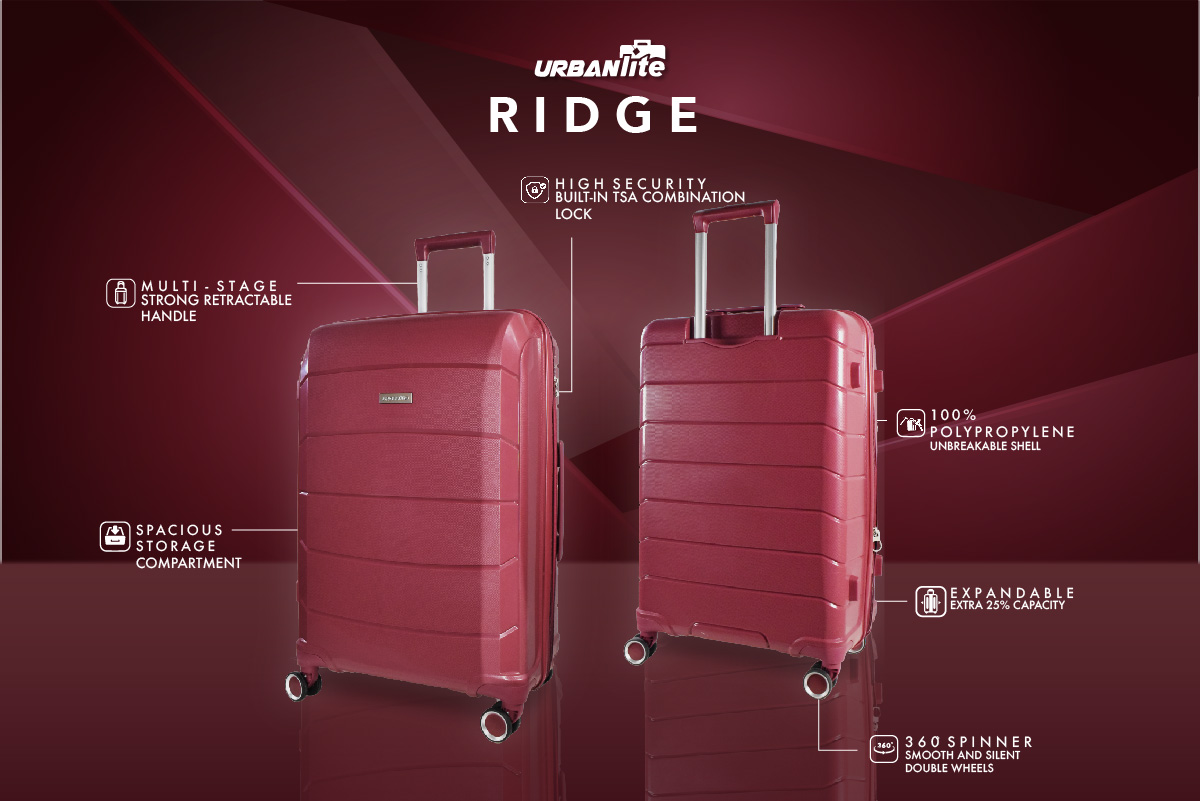 URBANlite Ridge 20"inch | 8-Wheel Spinner | TSA Lock I Expandable | Hard Case Luggage-ULH21906