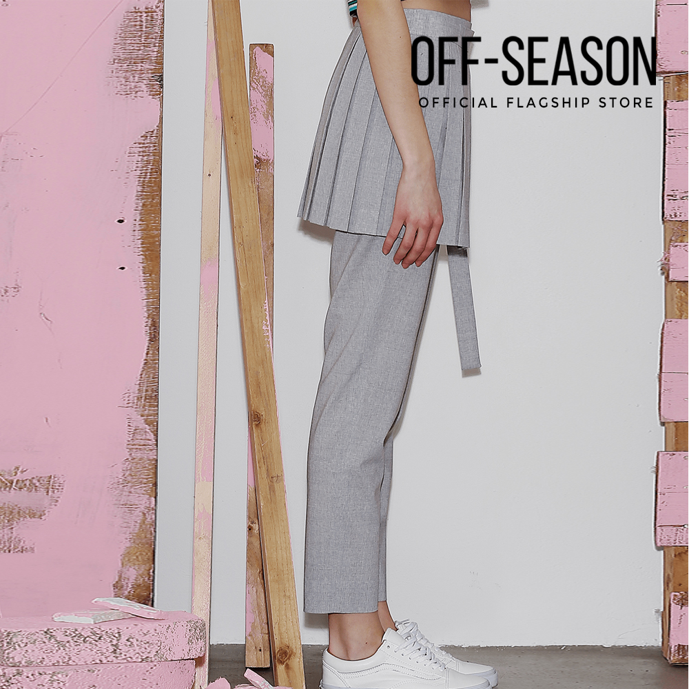 Off-Season Clearance Angie Ann Women Clothing Pleated Trousers in Grey · v2