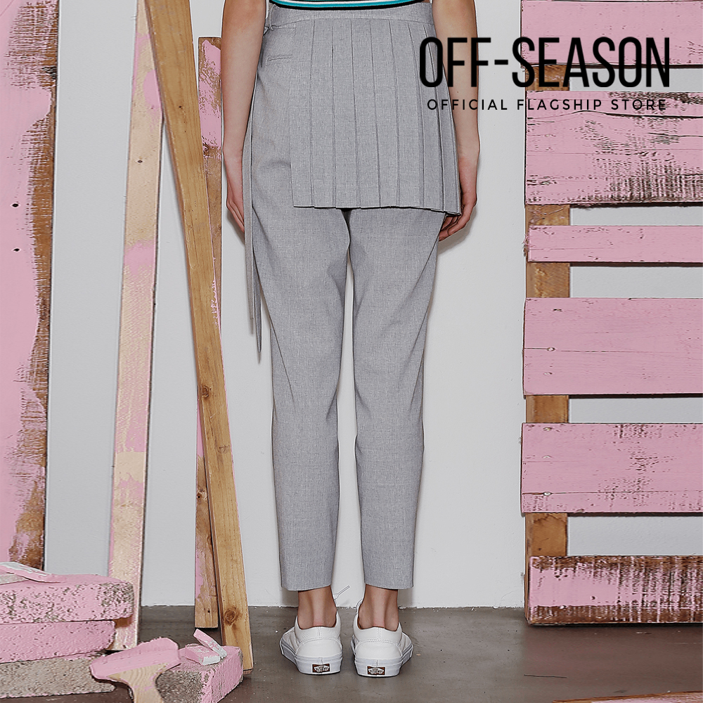 Off-Season Clearance Angie Ann Women Clothing Pleated Trousers in Grey · v2