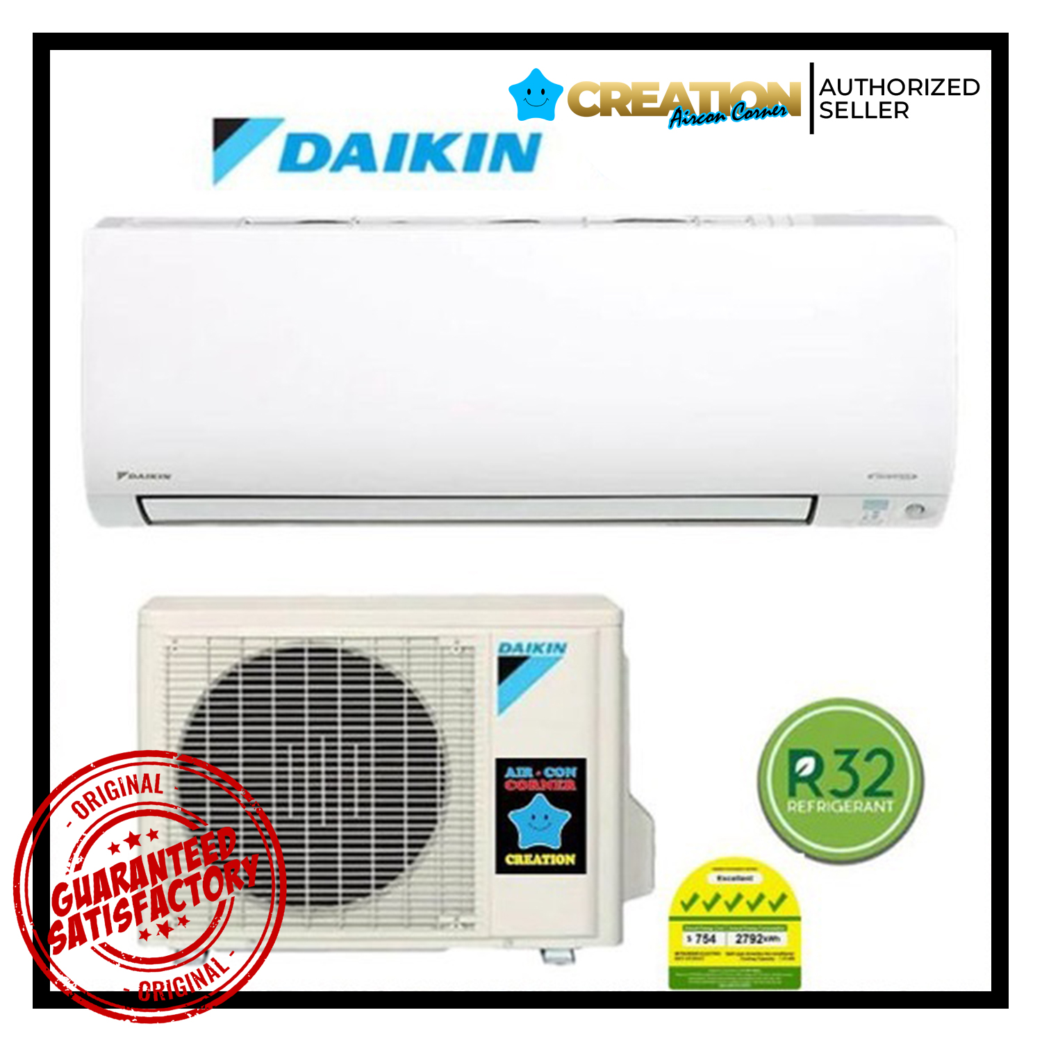DAIKIN Sys 1 (2-5ticks) Smart Envi R32 Gas Inverter wall mounted unit (Wholesale)