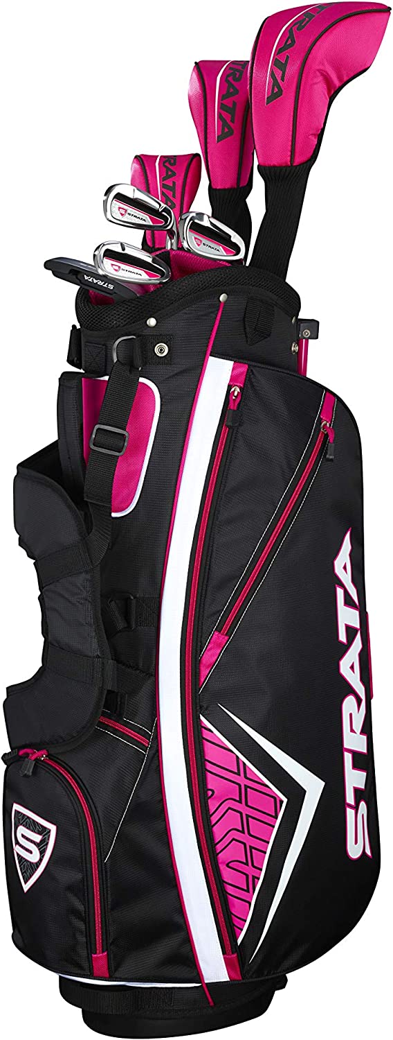 Callaway Women's Women Woman Woman's Female Strata Complete Right or Left Handed Hand Golf Club Driver Putter Chipper and Bag Set