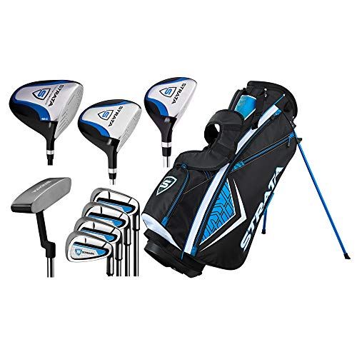 Callaway Men's Strata Complete 12 Piece Golf Club Set Includes: Driver, 3 Wood, 5 Hybrid, 6- 9 Iron, PW, Putter, Stand Golf Bag and 2 Head covers. Right Handed Hander Set
