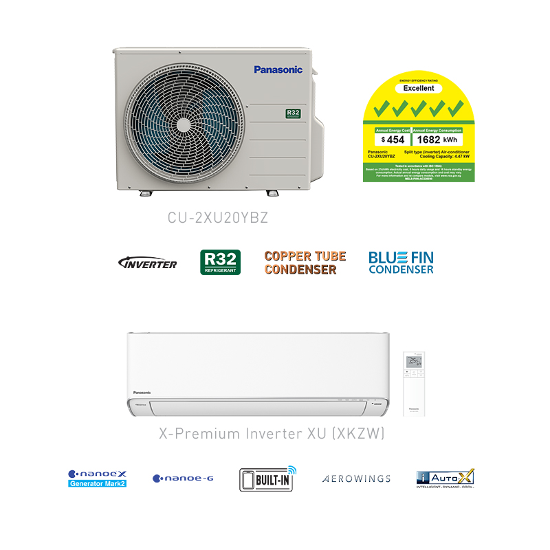 เครื่องปรับอากาศ Panasonic X-Premium R32 System 2 พร้อม nanoe™X (5 ติ๊ก)