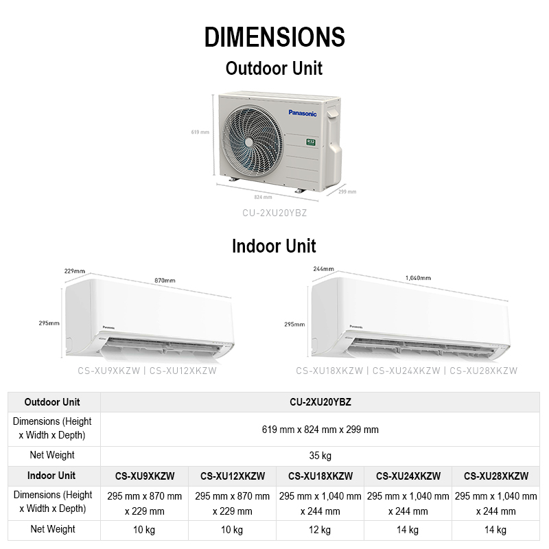 เครื่องปรับอากาศ Panasonic X-Premium R32 System 2 พร้อม nanoe™X (5 ติ๊ก)