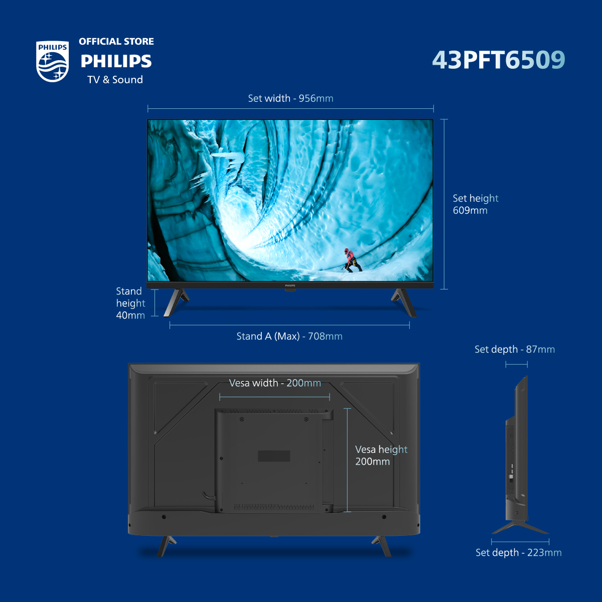 [MAR ARRIVAL] 2024 Model PHILIPS Google SMART Full HD LED 43 Inch TV | 43PFT6509/98 | Youtube | Netflix | meWatch | Google Assistant | Dolby Vision | 3 years warranty | FOC Tabletop Setup · v13