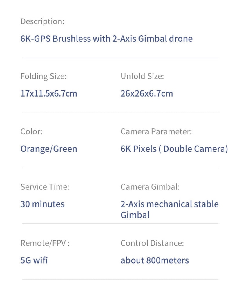 JJRC X17 6K-GPS Brushless 2-AXIS GIMBAL RC DRONE - Orange · v11