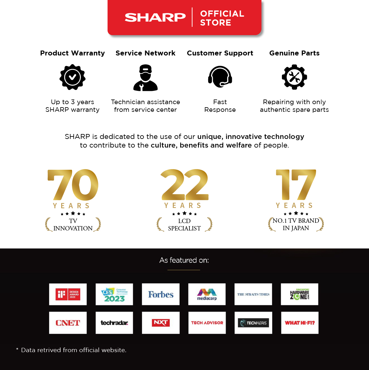 SHARP 50" 55" 4K UHD Smart TV 4T-C50GJ4000X | 4T-C55GJ4000X | Netflix, Youtube, Prime Video, Disney+  & Browser | 3 Years Warranty| Online Model · v15