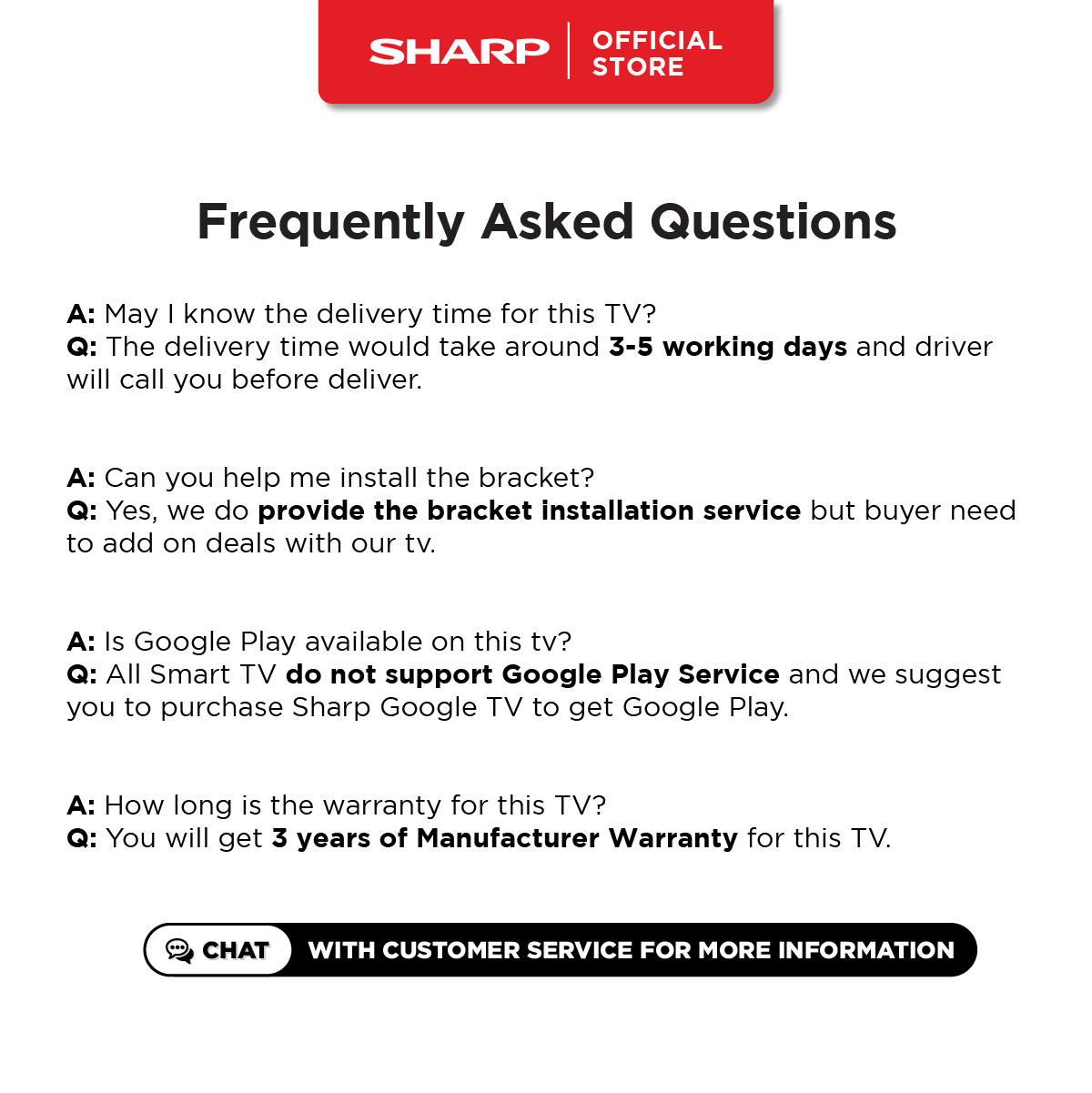 SHARP 50" 55" 4K UHD Smart TV 4T-C50GJ4000X | 4T-C55GJ4000X | Netflix, Youtube, Prime Video, Disney+  & Browser | 3 Years Warranty| Online Model · v15