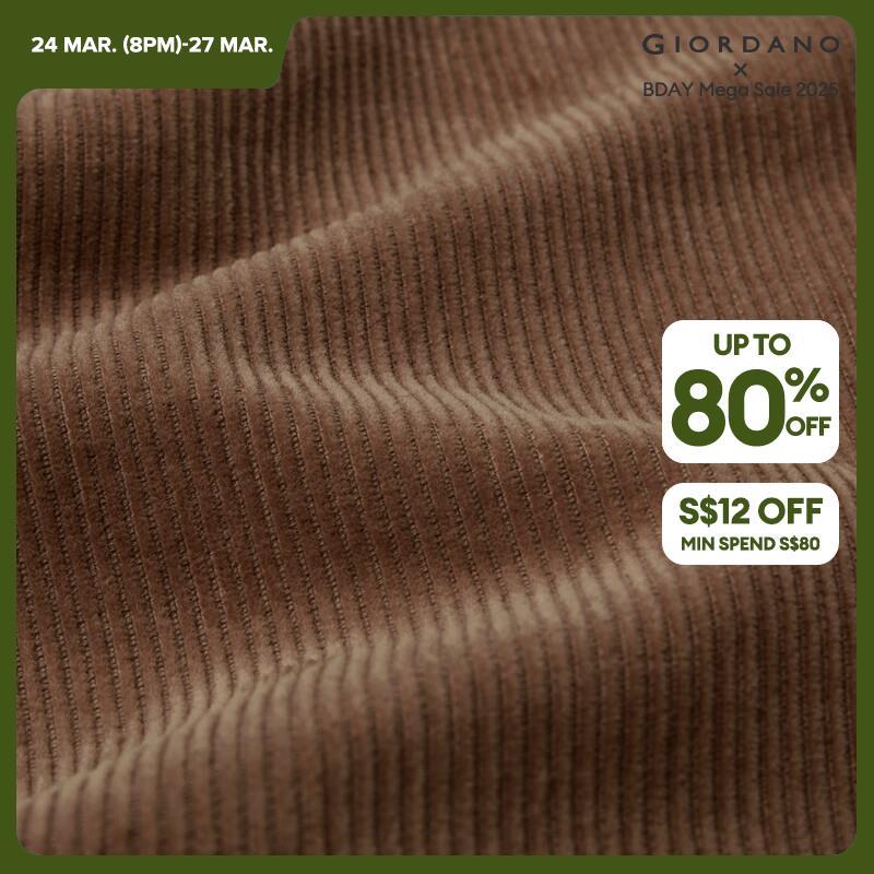 Giordano Beau Monde Women Elastic waist wide leg cotton corduroy pants Free Shipping 13412773 · v3