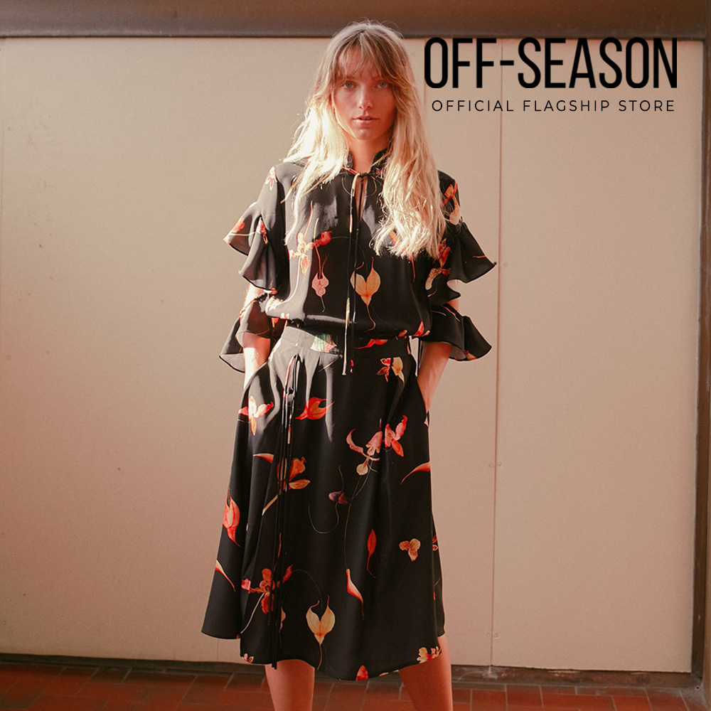 Off Season Clearance Jonathan Liang Women Clothing Vampire Orchid Ruffle Dress · v5